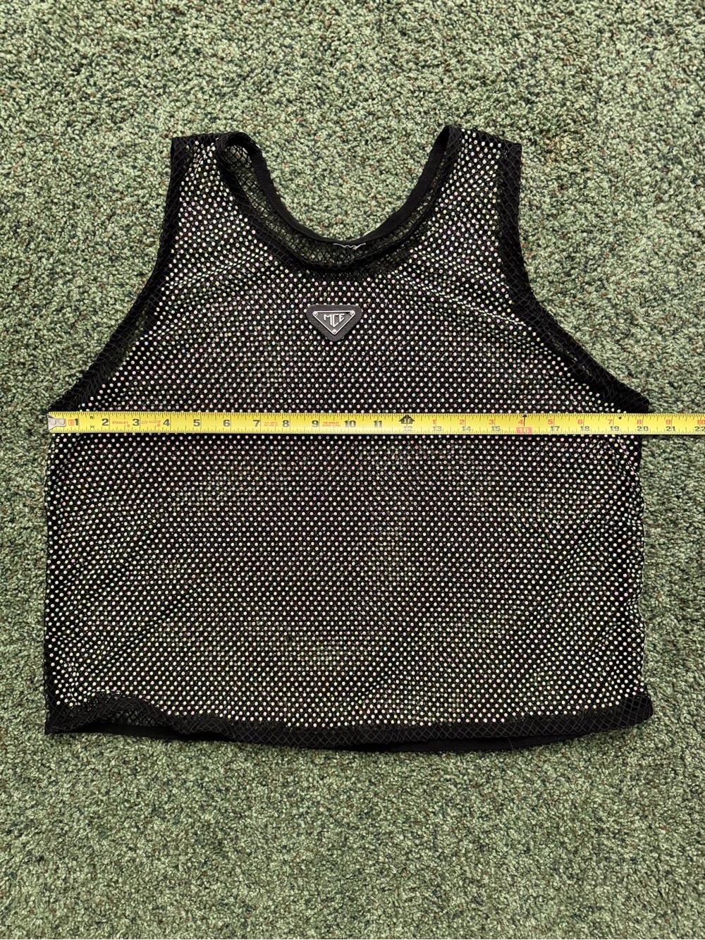 Men’s MCE Sheer Mesh Rhinestone Tank Top in Black - Size Large - Picture 4 of 7